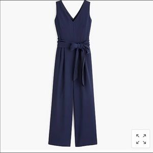 J. Crew Wrap-Tie Jumpsuit in 365 Crepe Navy size 00